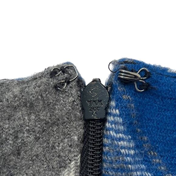 Talbots Wool Blend Blue, Black, Gray Plaid Mini Skirt, Preppy, Academia, Size 6 - Picture 5 of 10